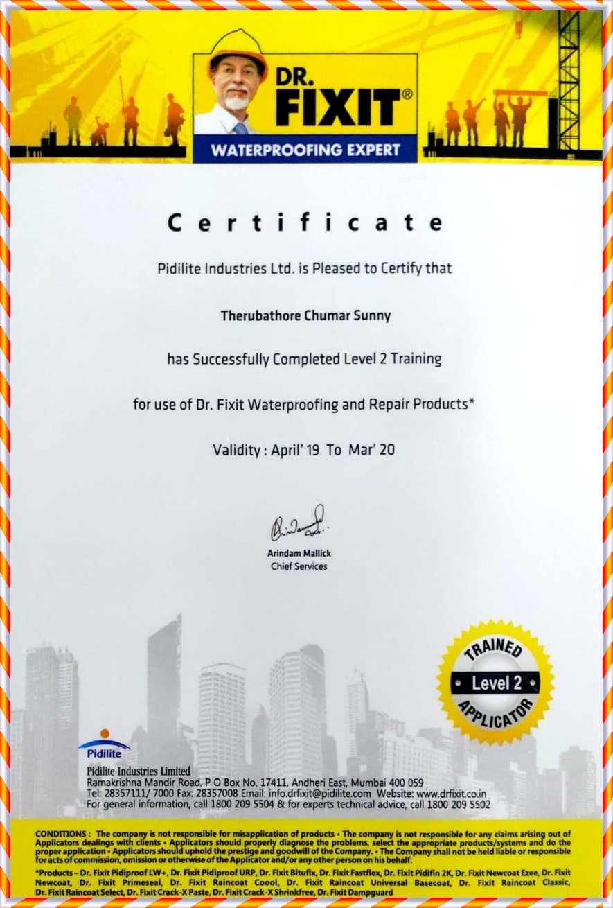 Training Certificate at Dr. Fixit